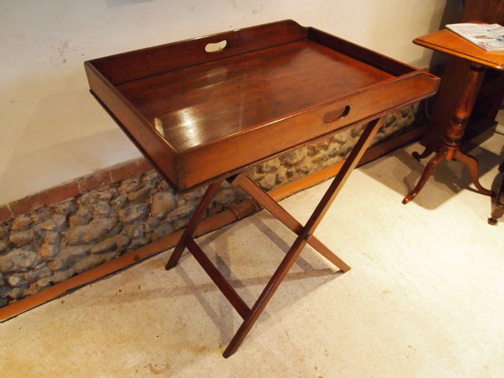 Butlers Tray and Stand Early Victorian Mahogany fine quality c1840