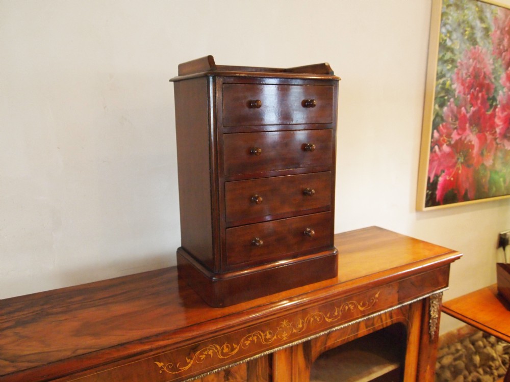 Chest of drawers Miniature Victorian Mahogany apprentice chest jewellery box c1880