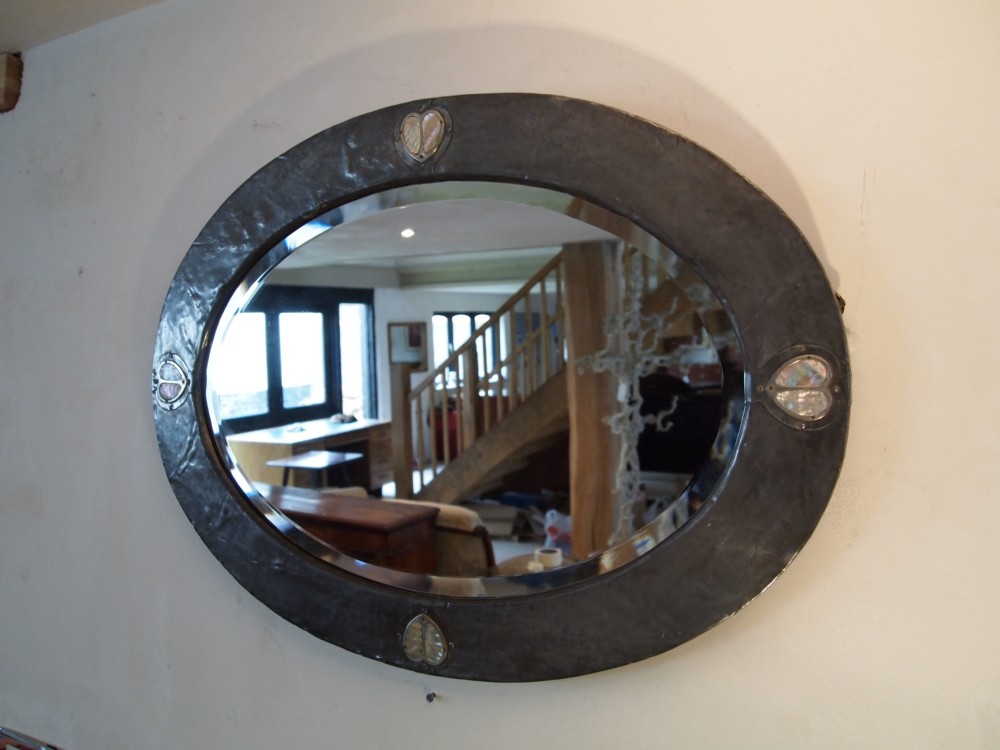 Mirror Arts and Crafts Liberty and co attributed Pewter frame c1900