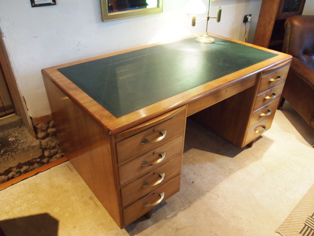 Desk Art Deco Walnut and Mahogany by Robertson and Colman Ltd Norwich c1930