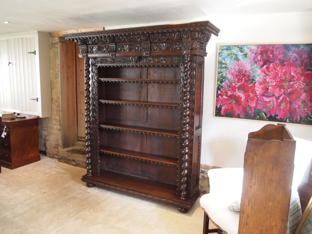 Bookcase breathtaking Victorian Carved Oak bookcase c1880
