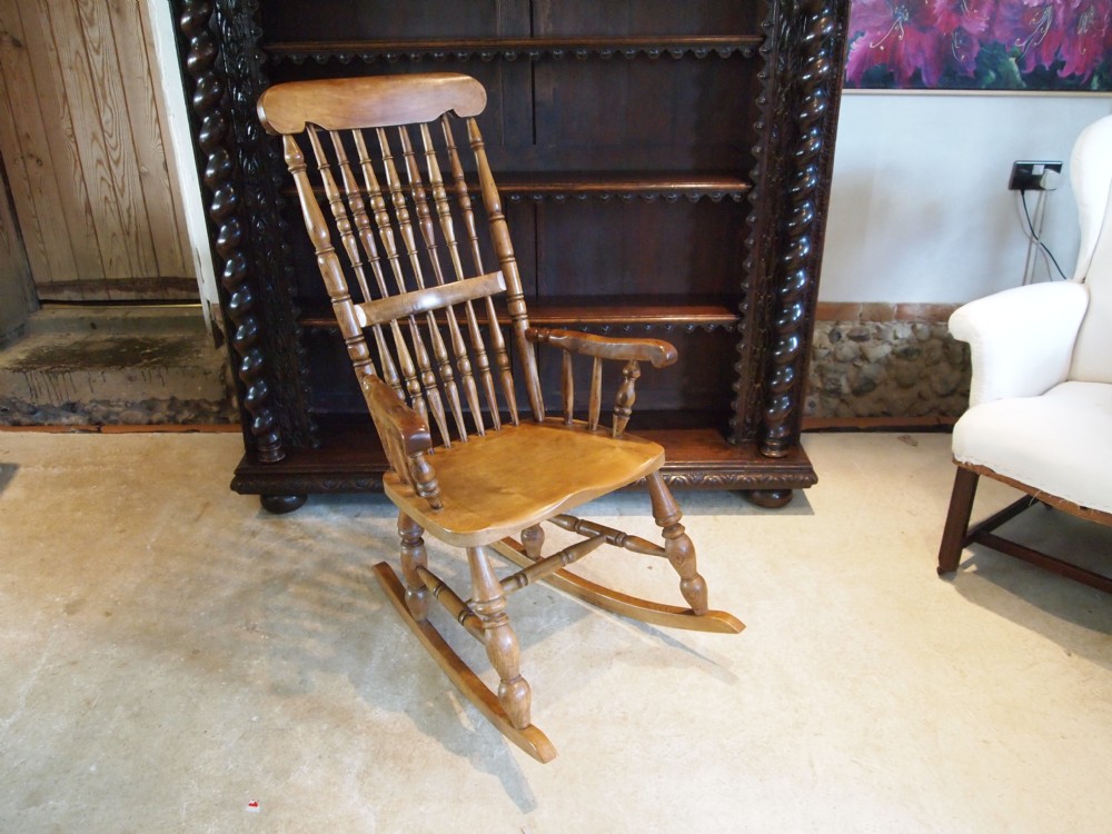 Chair Victorian Windsor rocking chair by John Shadford Caistor Lincolshire c1870