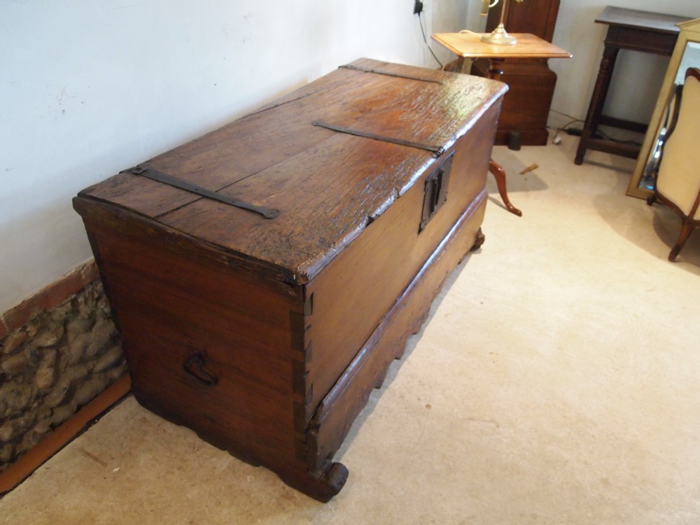 Coffer chest Italian Walnut Cassone mid 18th century dated 1744