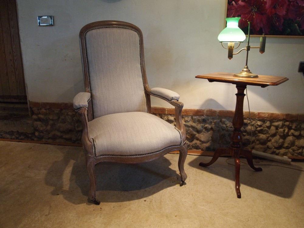 Chair French Limed Oak fauteuil armchair Edwardian c1910