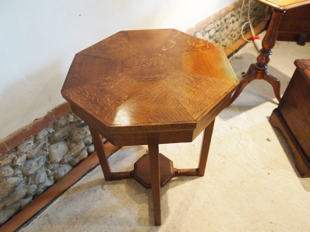 Table side lamp centre Art Deco Oak c1920