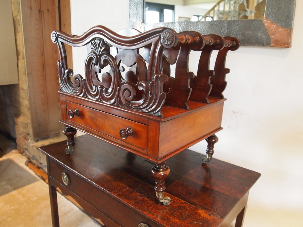Canterbury magazine rack fine quality William IV Mahogany c1830