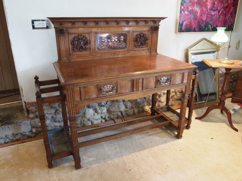 Table Arts and Crafts hall table Glasgow school stunning Oak c1880