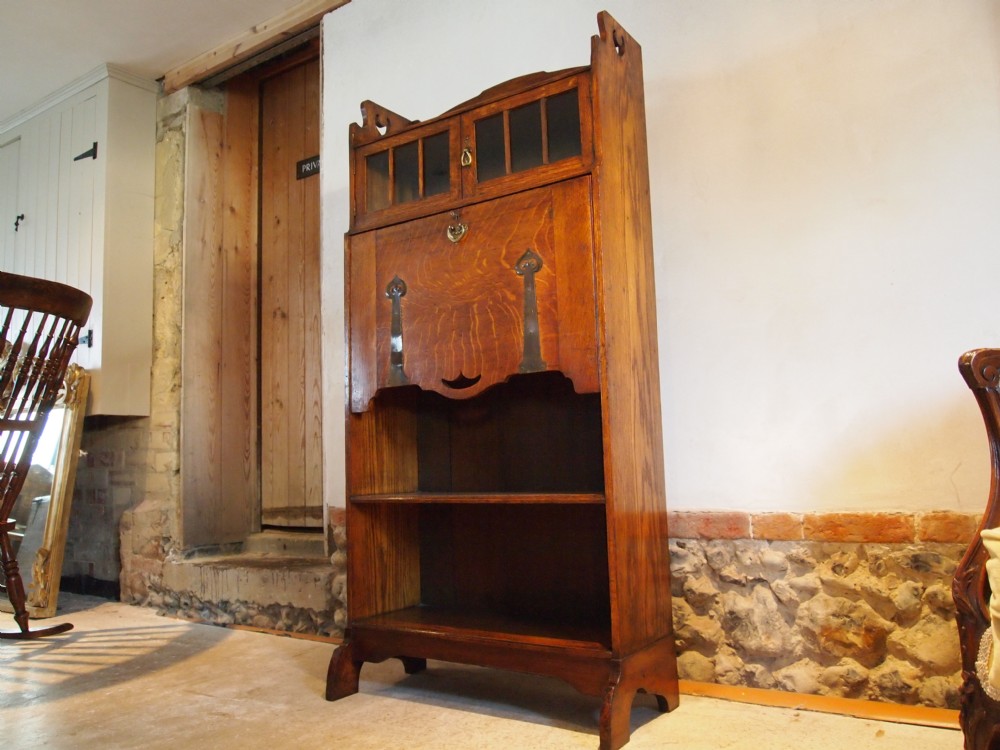 Bureau Bookcase Arts an crafts Liberty and co Oak c1900