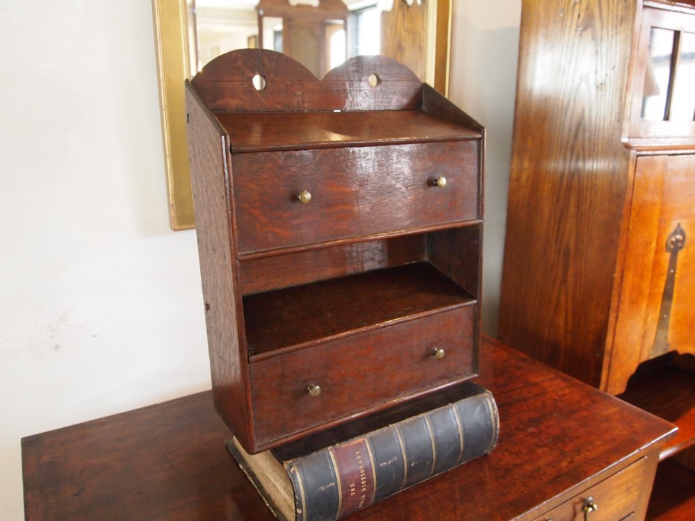 Candle box Rare George III Oak twin compartment Salt or candle box c1790