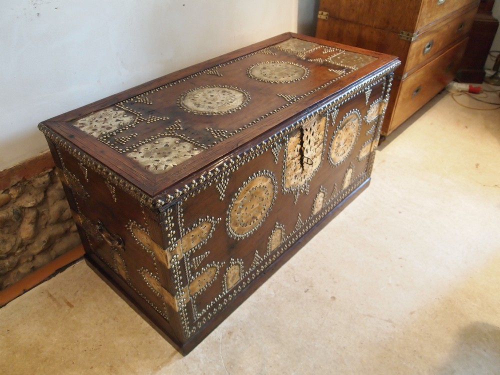 Chest trunk coffer coffee table large Zanzibar chest Victorian period c1880