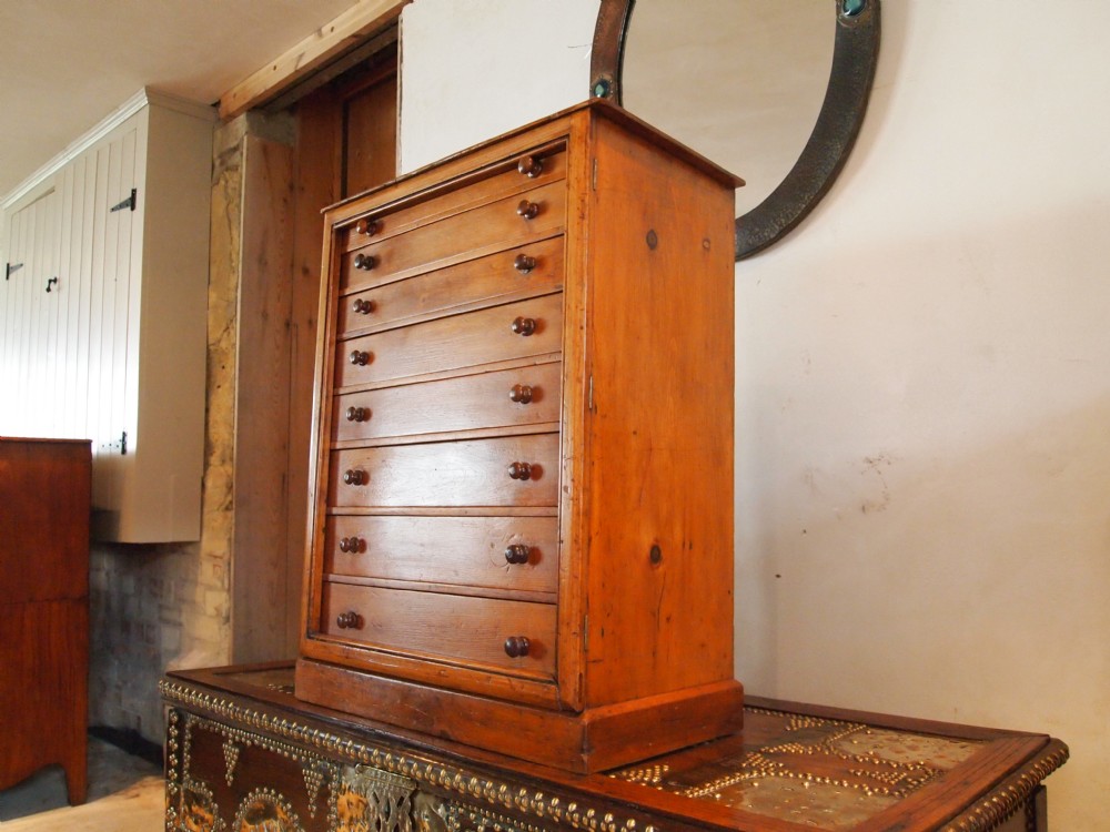 Chest of drawers collectors chest specimen drawers Victorian Pine c1870