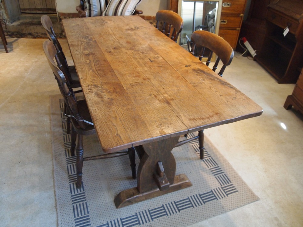 Table English Oak refectory kitchen dining table c1920