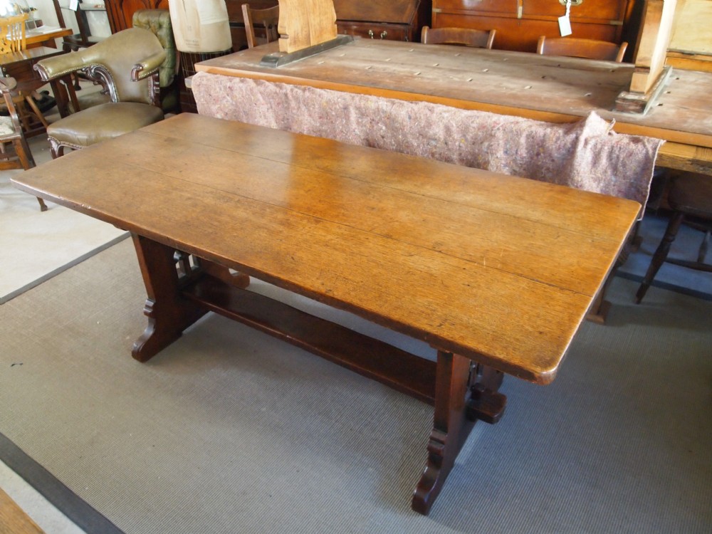 Table Arts and Crafts Gothic English Oak refectory dining table c1890