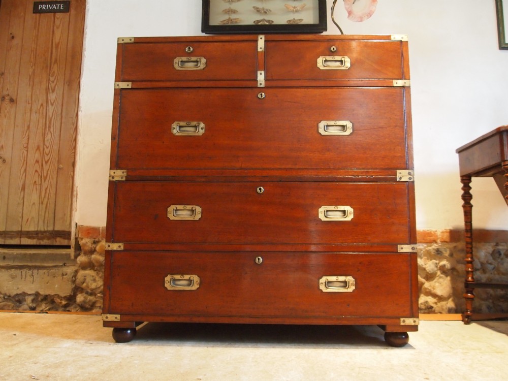 Chest of drawers Victorian Mahogany military campaign chest c1860