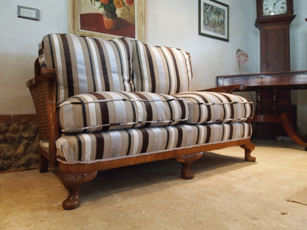 Sofa Settee Walnut Bergere Designer Guild Omnion c1920