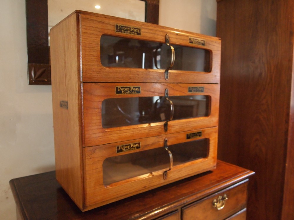 Cabinet haberdashery shop display chest of drawers Oak c1920
