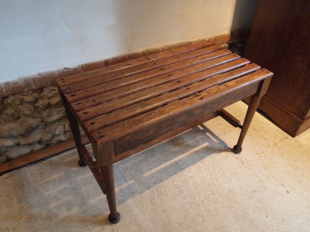Table window seat luggage rack Edwardian Oak from a train station c1910