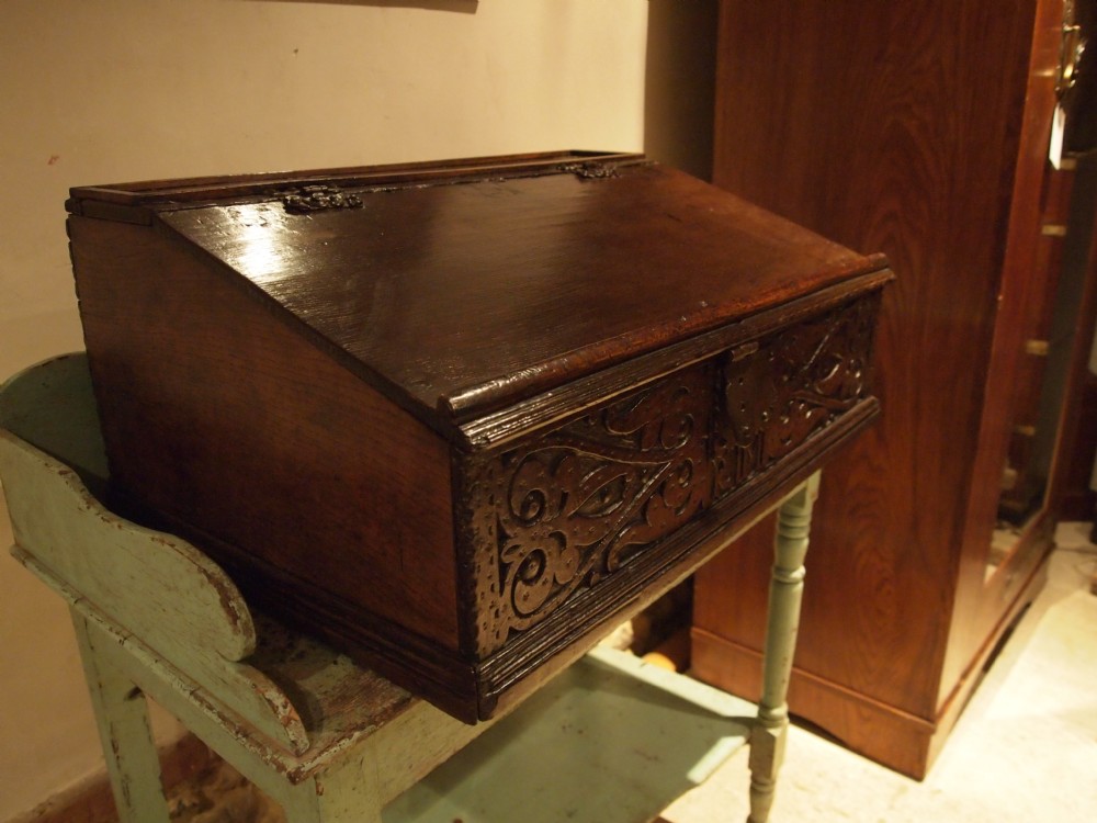 Bible box 17th century English Oak c1680