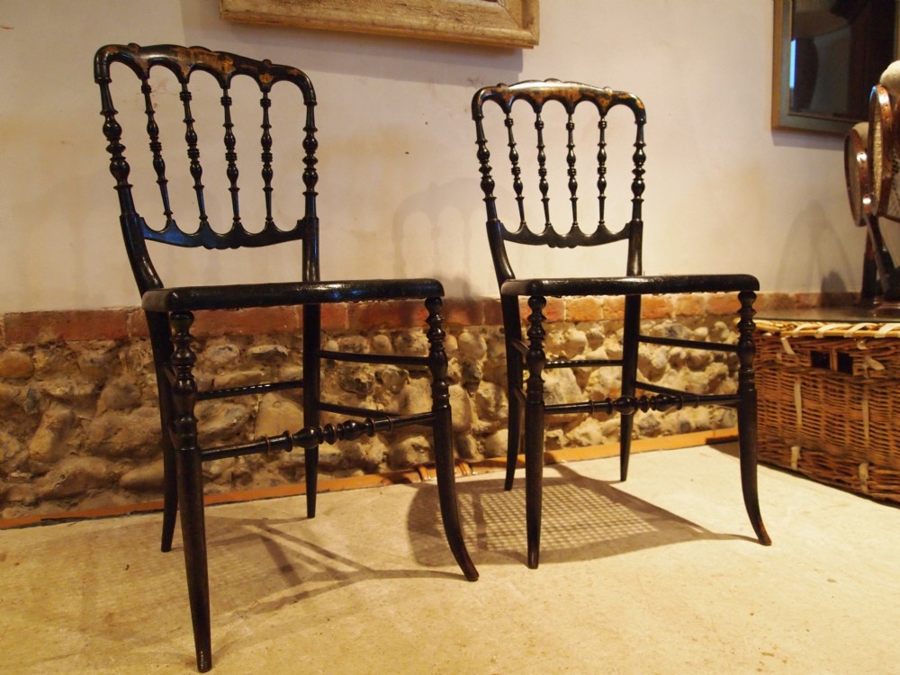 Chairs a rare pair of Regency Chinoiserie George IV beech chairs c1825