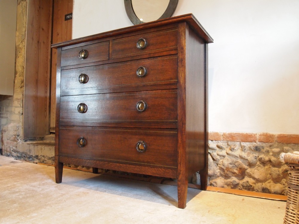 Chest of drawers Arts and Crafts Oak c1900