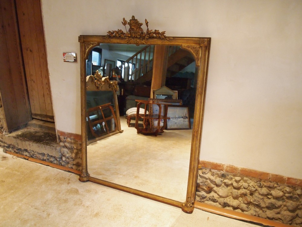 Mirror stunning French carved wood original plate and gilding c1860