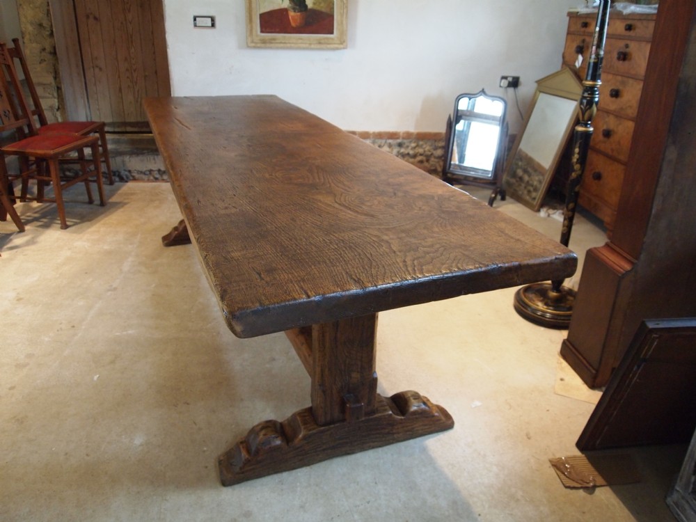 Table Elm rectory dining farmhouse table single plank c1920