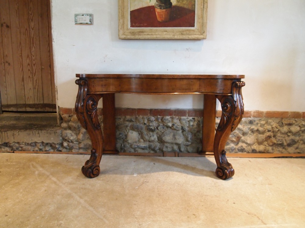 Table rare hall console side table Burr Oak George IV c1825