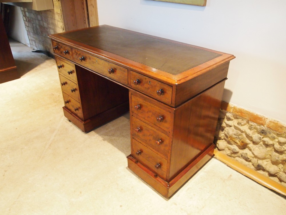 Desk Victorian Mahogany small size 3 part c1870