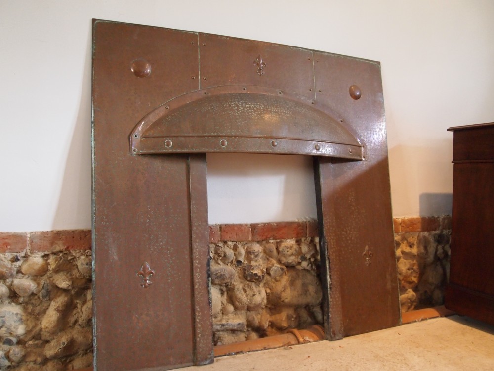 Fire place surround Arts and Crafts copper c1900
