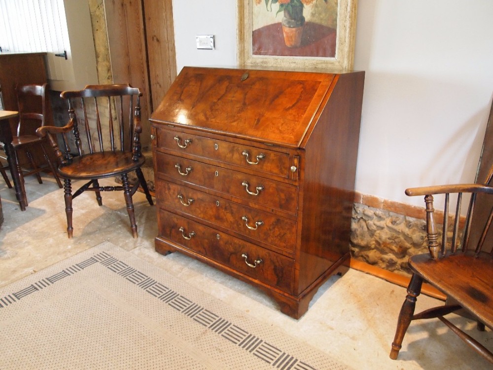 Bureau desk figured burr Walnut George III c1770
