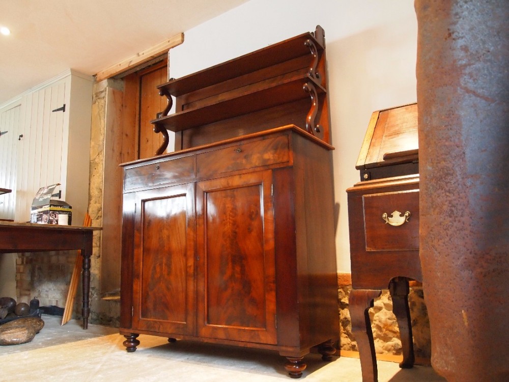 Bookcase Chiffonier Victorian Mahogany R Crook Barnstaple c1840