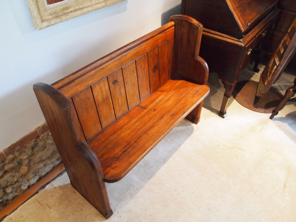 Pew bench settle Victorian Pitch Pine c1880