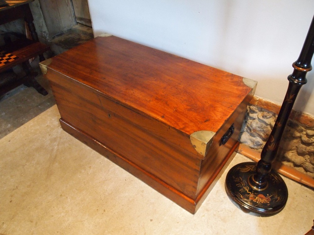 Chest Victorian coffer blanket box coffee table Camphor military c1870