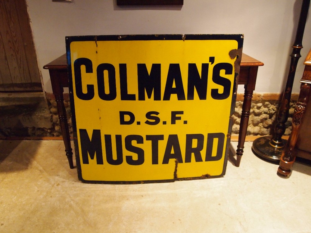 Sign enamel sign Colmans mustard c1930