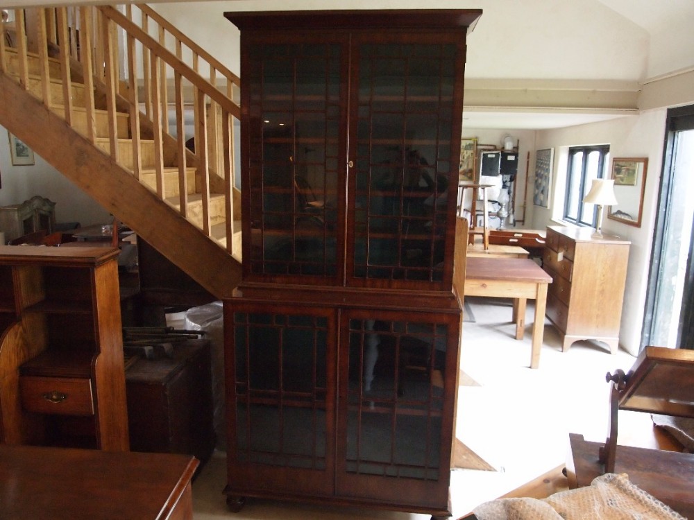 Bookcase fine George III Mahogany glazed c1800