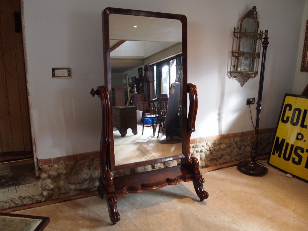 Mirror Cheval stunning William IV Mahogany c1835