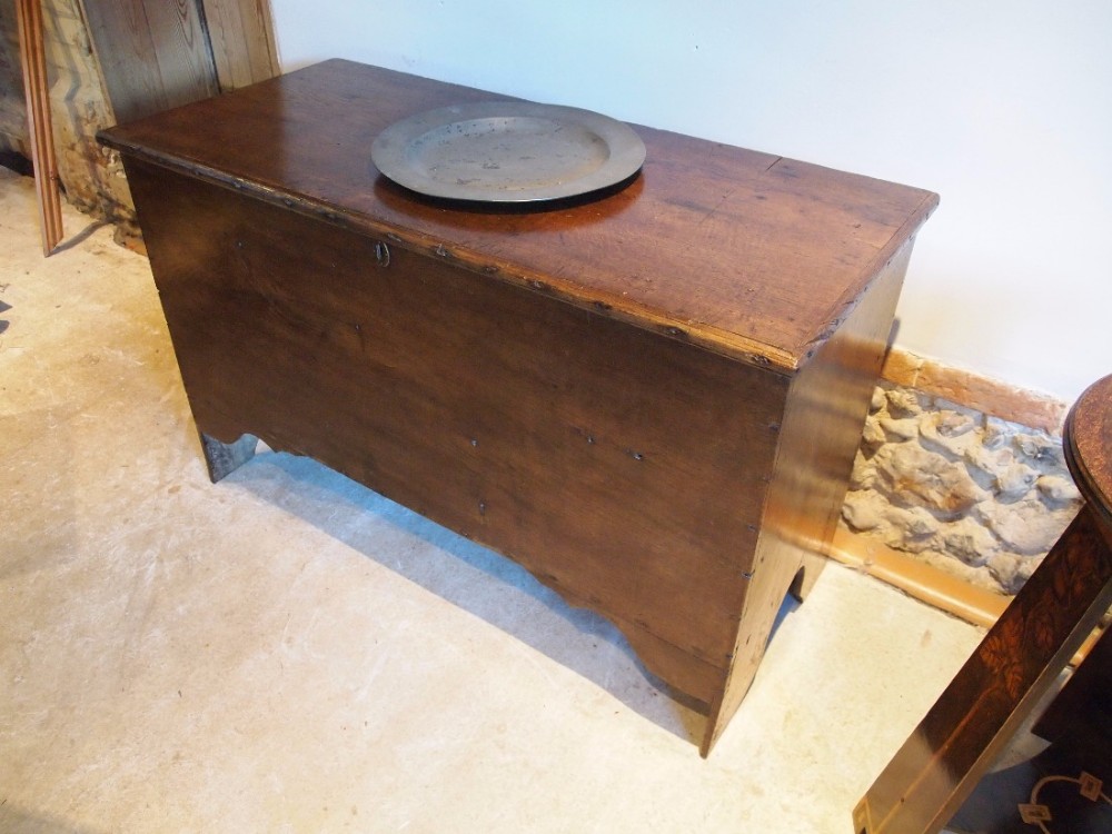 Chest trunk coffer George II Oak trad six plank c1740