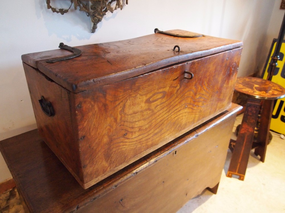 Coffer chest trunk Elm George II c1750