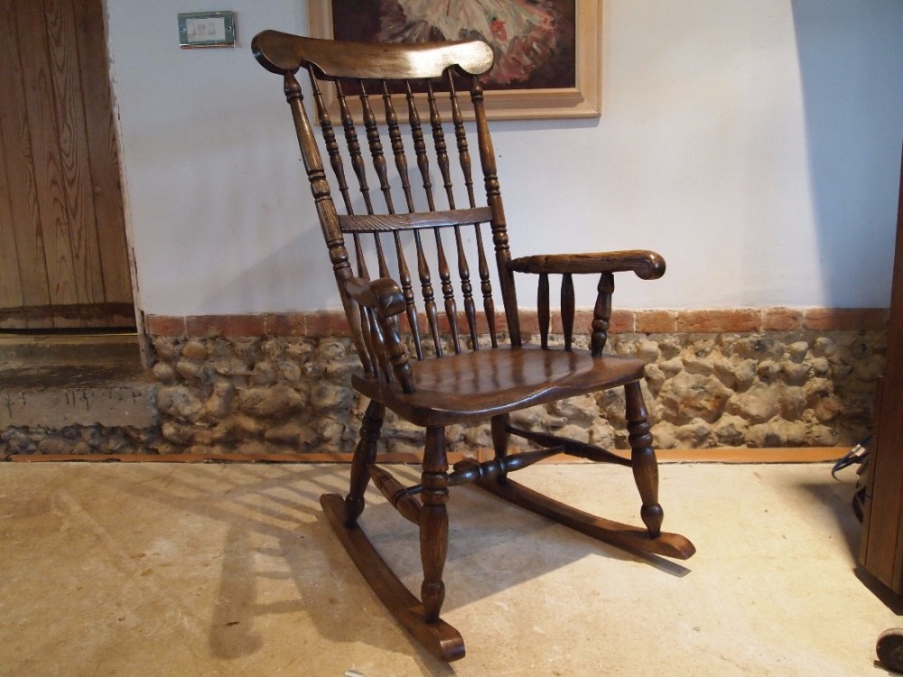Chair rocking chair Victorian Windsor John Shadford Lincolnshire c1870