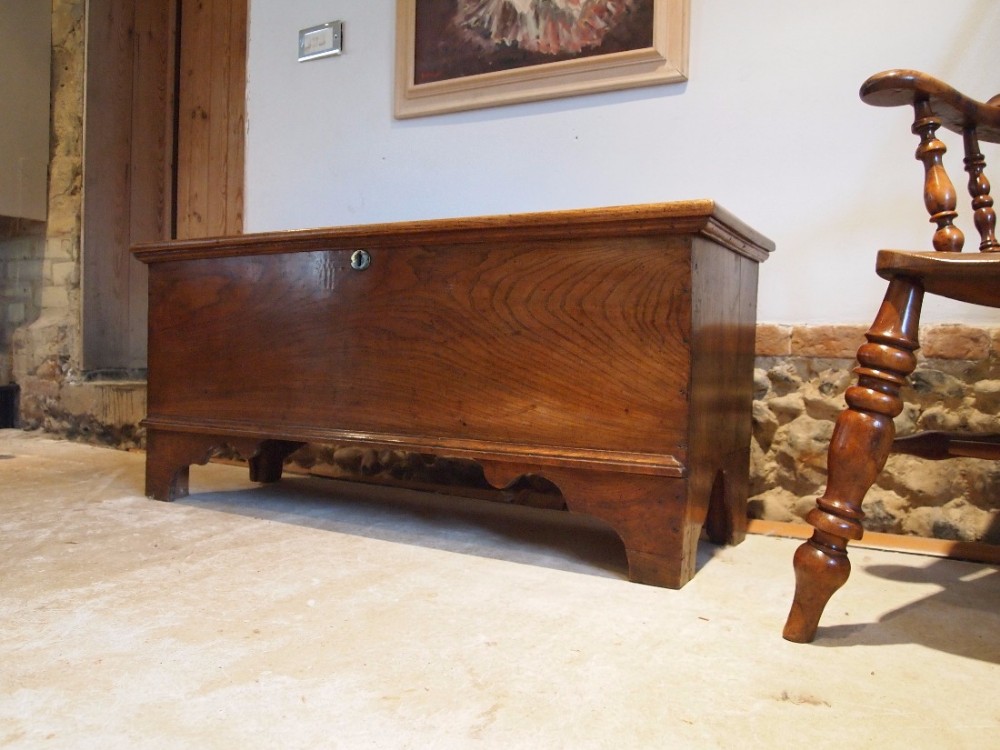 Coffer chest blanket box George III Elm c1800