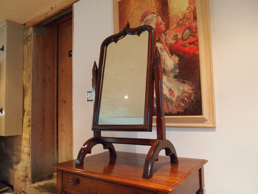 Mirror fine Arts and Crafts Gothic Walnut table mirror c1890