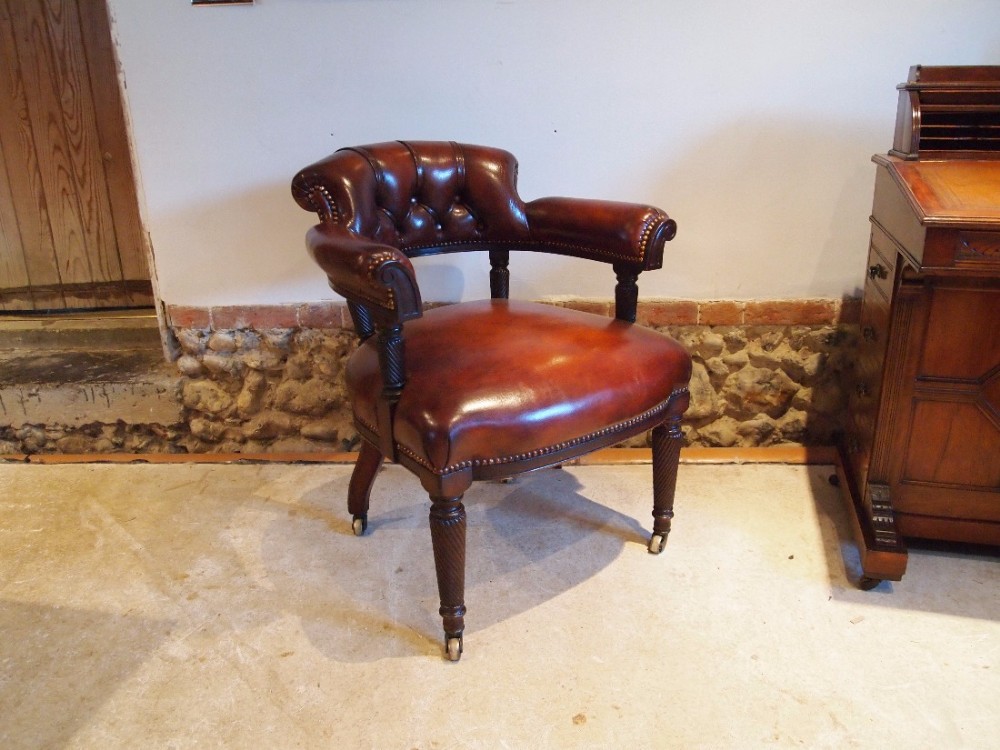 Chair sublime Victorian Mahogany desk or library chair c1840