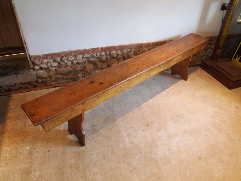 Bench settle Victorian Pine from Langley school Norfolk c1895