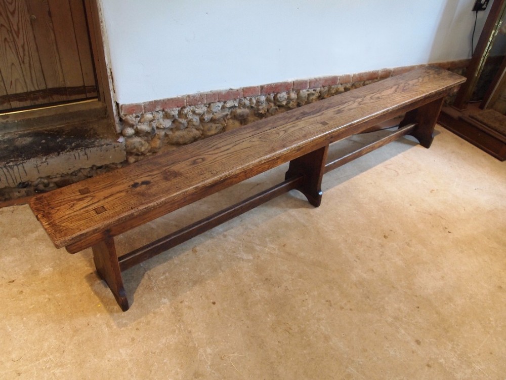 Bench settle pew Victorian Oak from Langley School Norfolk c1890