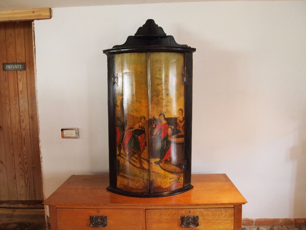 Cupboard cabinet George III Oak corner painted c1800