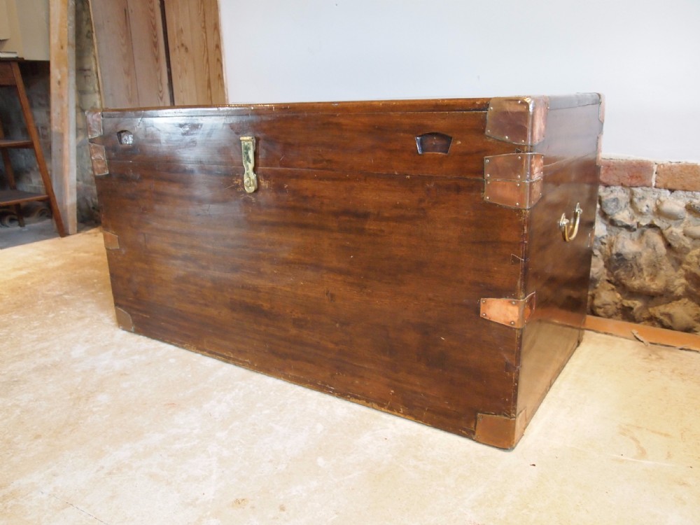 Chest trunk coffer coffee table Edwardian c1910 View II