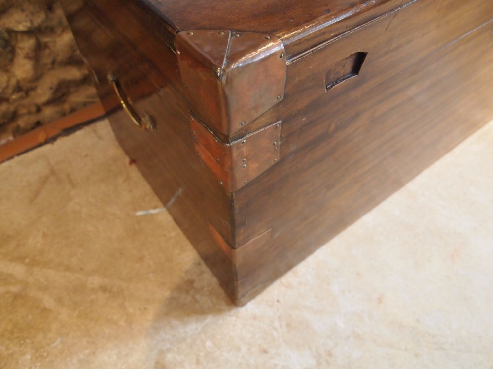Chest trunk coffer coffee table Edwardian c1910 View IV