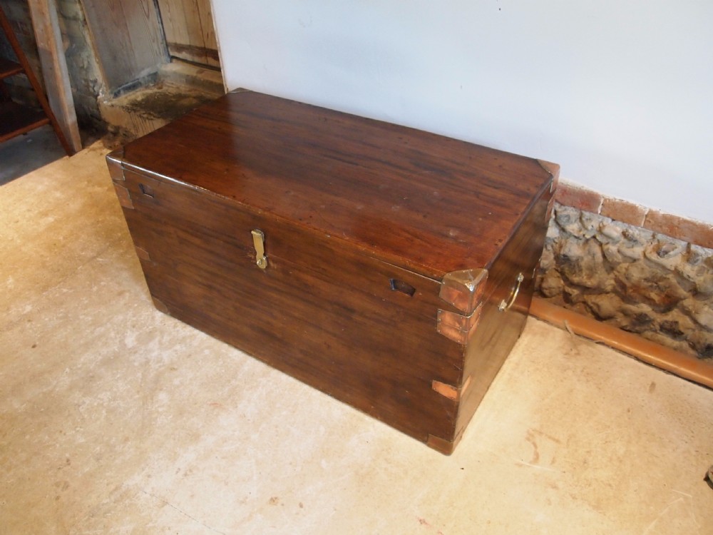 Chest trunk coffer coffee table Edwardian c1910 View V
