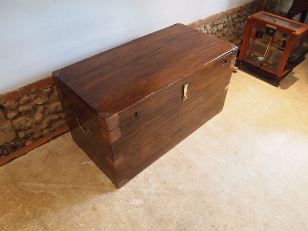 Chest trunk coffer coffee table Edwardian c1910 View VI