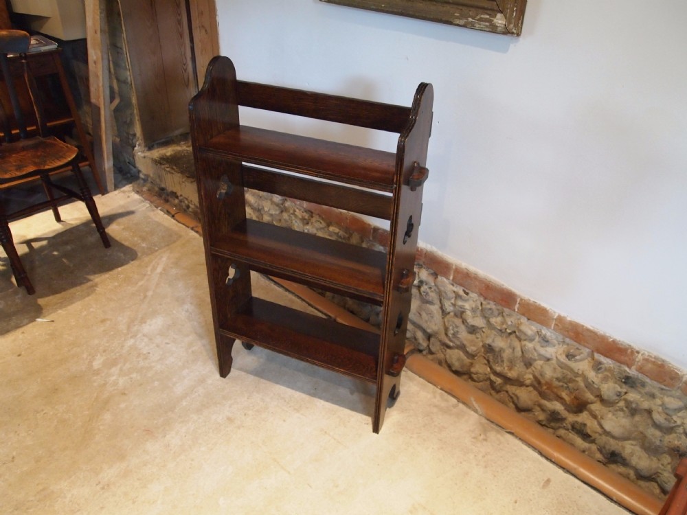 Bookcase Arts and Crafts Oak c1900 View V